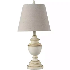 Kirklands Home Distressed Cream Table Lamp Tan Clearance
