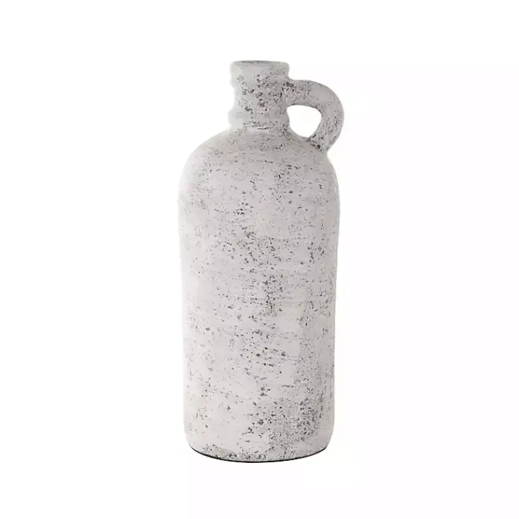 Vases>Kirklands Home Distressed Cream Terracotta Jug Vase White