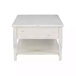 Kirklands Home Distressed Cream Wood 3-Drawer Coffee Table Ivory Sale