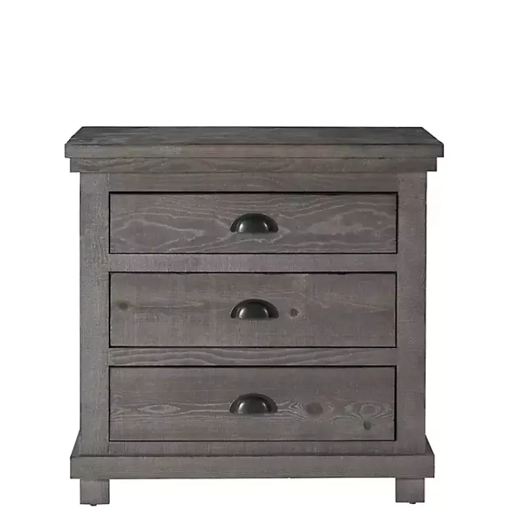 Kirklands Home Distressed Dark Wooden Willow Nightstand Gray Sale