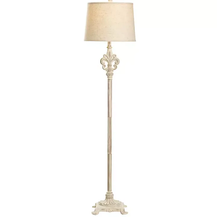 Kirklands Home Distressed Fleur-de-lis Floor Lamp Tan Best
