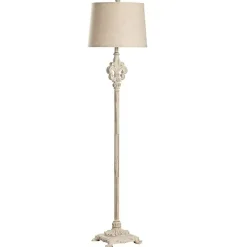 Kirklands Home Distressed Fleur-de-lis Floor Lamp Tan Best
