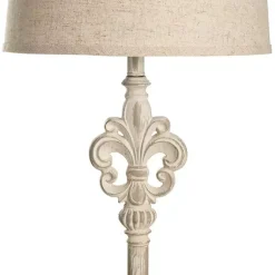 Kirklands Home Distressed Fleur-de-lis Floor Lamp Tan Best
