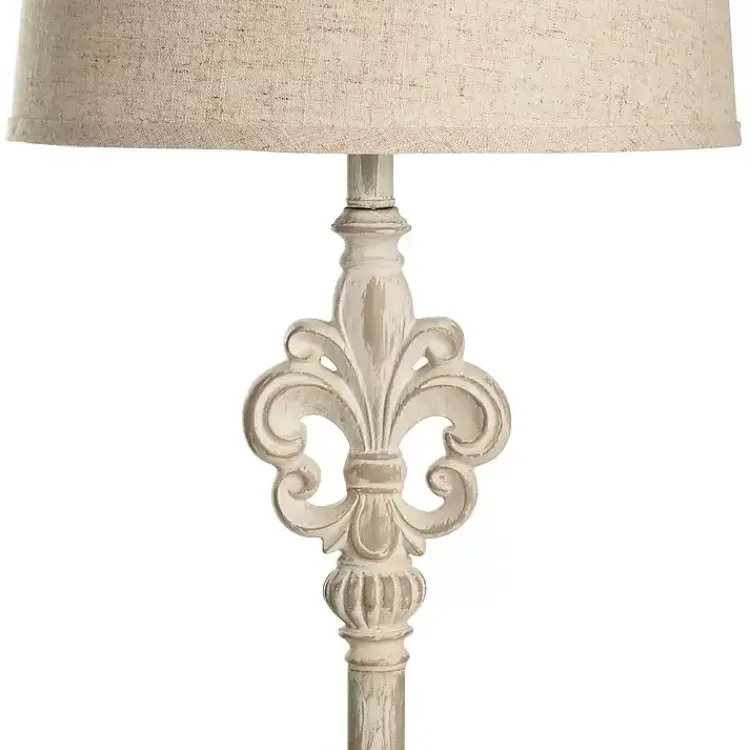 Kirklands Home Distressed Fleur-de-lis Floor Lamp Tan Best