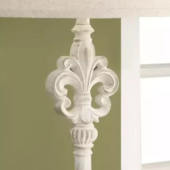 Kirklands Home Distressed Fleur-de-lis Floor Lamp Tan Best