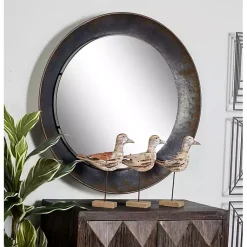 Kirklands Home Distressed Galvanized Curved Framed Mirror Outlet
