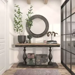 Kirklands Home Distressed Galvanized Curved Framed Mirror Outlet