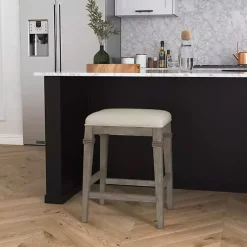 Kirklands Home Distressed Gray and Beige Counter Stool Hot