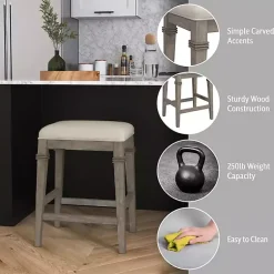 Kirklands Home Distressed Gray and Beige Counter Stool Hot