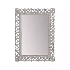 Kirklands Home Distressed Gray Botanical Rectangle Wall Mirror Outlet