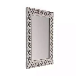 Kirklands Home Distressed Gray Botanical Rectangle Wall Mirror Outlet
