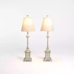 Kirklands Home Distressed Buffet Lamps, Set of 2 Gray Discount