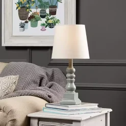 Kirklands Home Distressed Gray Candlestick Table Lamp White Sale