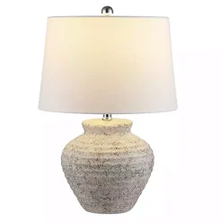 Kirklands Home Distressed Gray Ceramic Jug Ledger Table Lamp White Discount