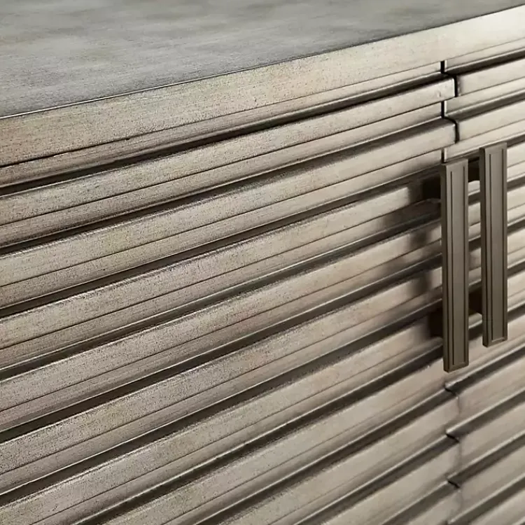 Kirklands Home Distressed Linear 2-Door Wooden Chest Gray Sale