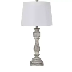 Kirklands Home Distressed Gray Table Lamp White