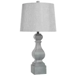 Kirklands Home Distressed Traditional Baluster Table Lamp Gray Outlet
