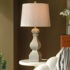 Kirklands Home Distressed Traditional Baluster Table Lamp Gray Outlet