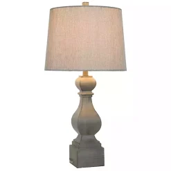Kirklands Home Distressed Traditional Baluster Table Lamp Gray Outlet