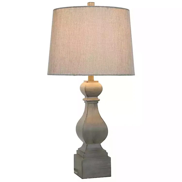 Kirklands Home Distressed Traditional Baluster Table Lamp Gray Outlet