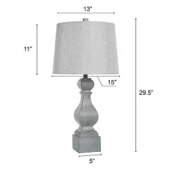 Kirklands Home Distressed Traditional Baluster Table Lamp Gray Outlet