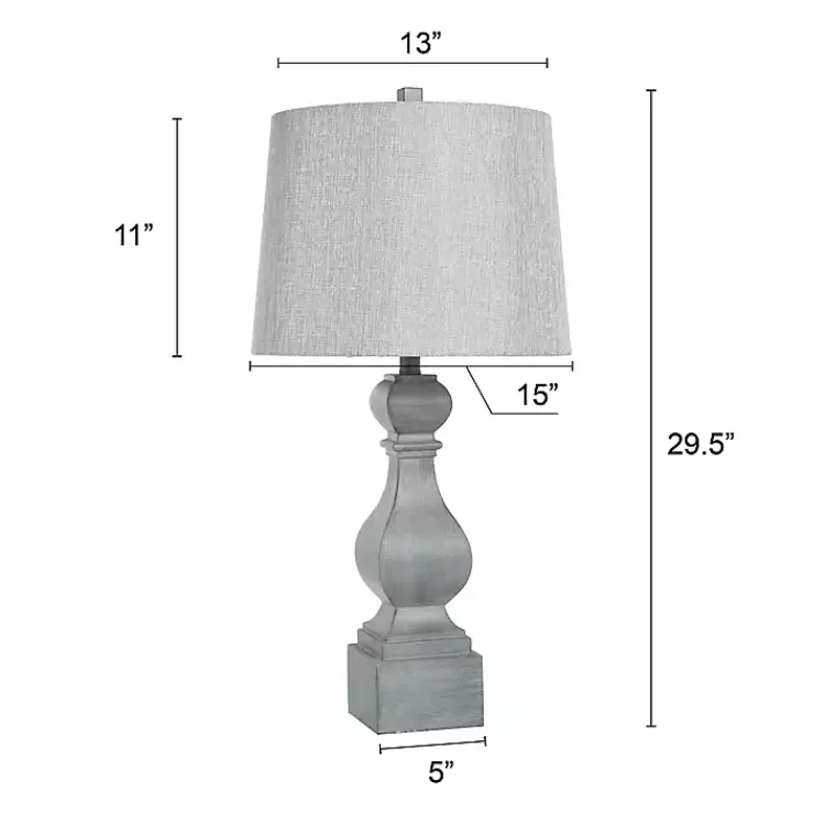 Kirklands Home Distressed Traditional Baluster Table Lamp Gray Outlet