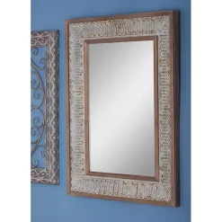 Kirklands Home Distressed Gray Wood Rectangular Wall Mirror Online