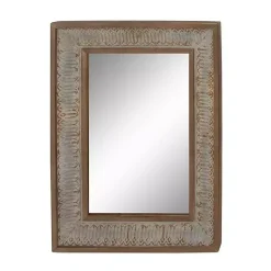 Kirklands Home Distressed Gray Wood Rectangular Wall Mirror Online