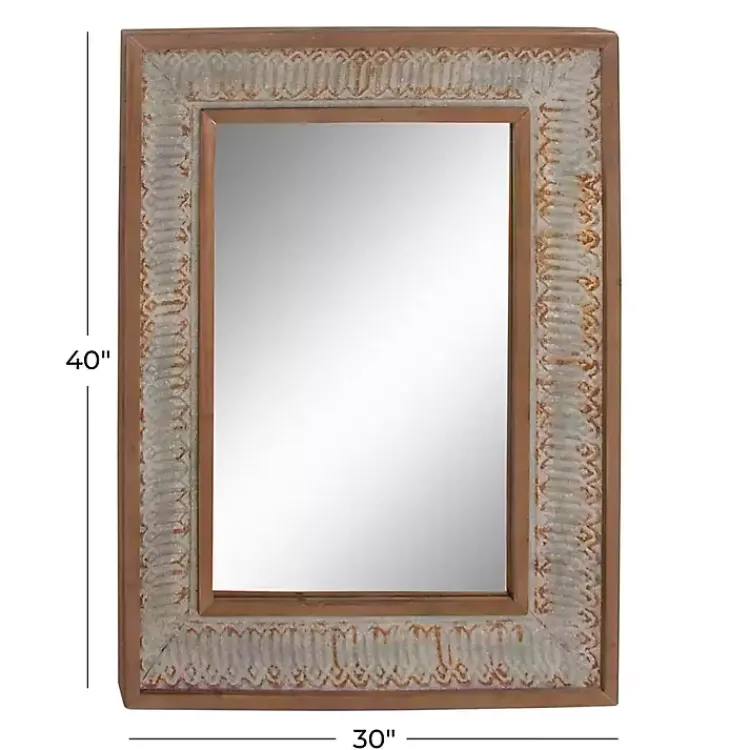Kirklands Home Distressed Gray Wood Rectangular Wall Mirror Online
