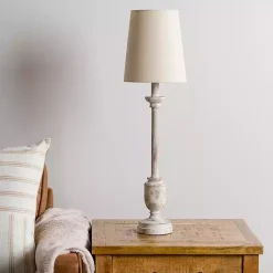 Kirklands Home Distressed Ivory Classic Buffet Lamp Tan Sale