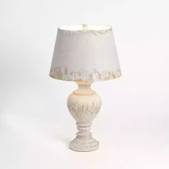 Kirklands Home Distressed Painted Table Lamp Ivory