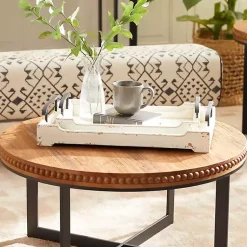 Decorative Trays>Kirklands Home Distressed Wood Trays, Set of 2 Ivory
