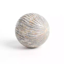 Bowl Filler>Kirklands Home Distressed Mango Wood Swirl Orb