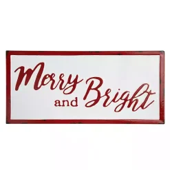 Christmas Art & Wall Decor>Kirklands Home Distressed Merry and Bright Wall Plaque