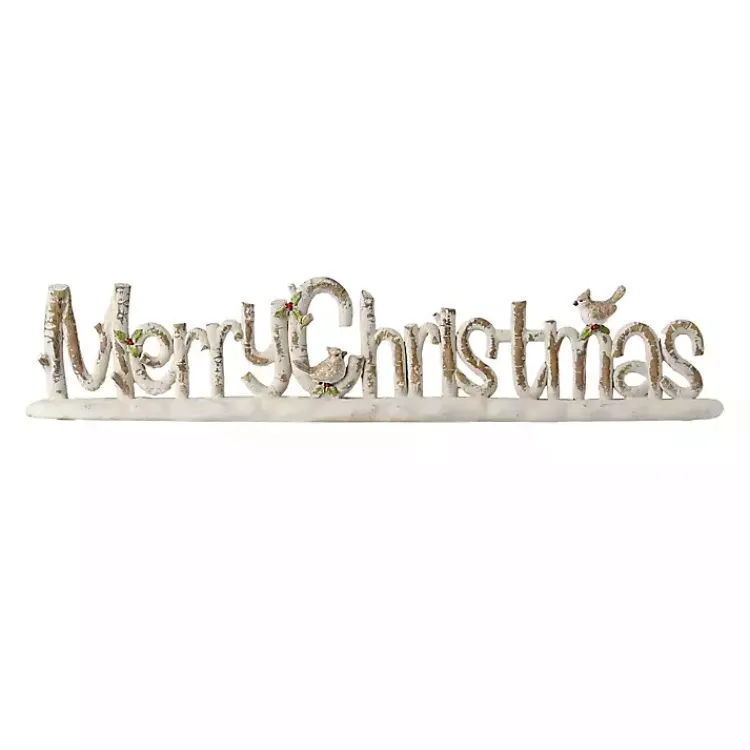 Christmas Decorations>Kirklands Home Distressed Merry Christmas Tabletop Sign White