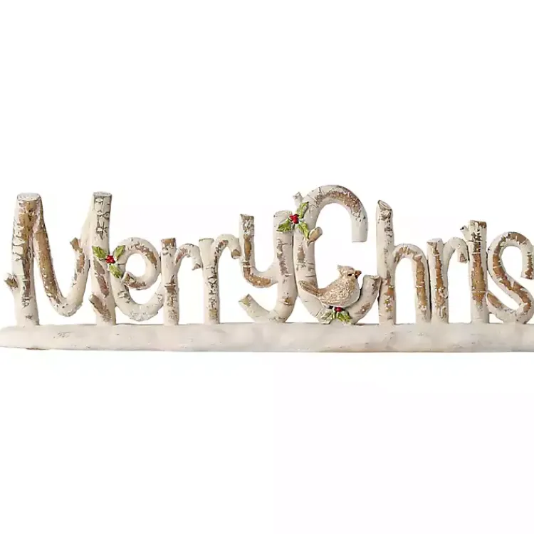 Christmas Decorations>Kirklands Home Distressed Merry Christmas Tabletop Sign White