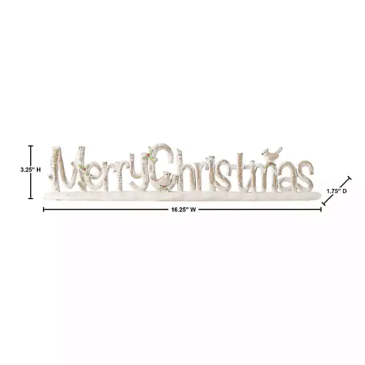 Christmas Decorations>Kirklands Home Distressed Merry Christmas Tabletop Sign White