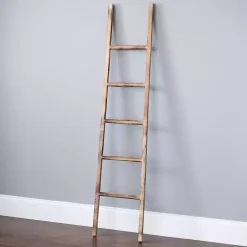 Decorative Accents>Kirklands Home Distressed Natural Leaning Ladder Tan