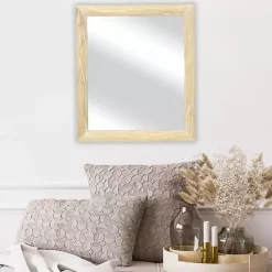 Kirklands Home Distressed Natural Wood Recgle Wall Mirror Tan