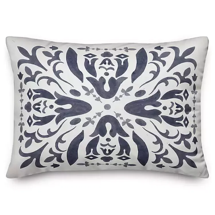 Kirklands Home Distressed Navy Outdoor Pillow Clearance