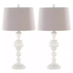 Kirklands Home Distressed Off-White Morocco Table Lamps, Set of 2 Gray