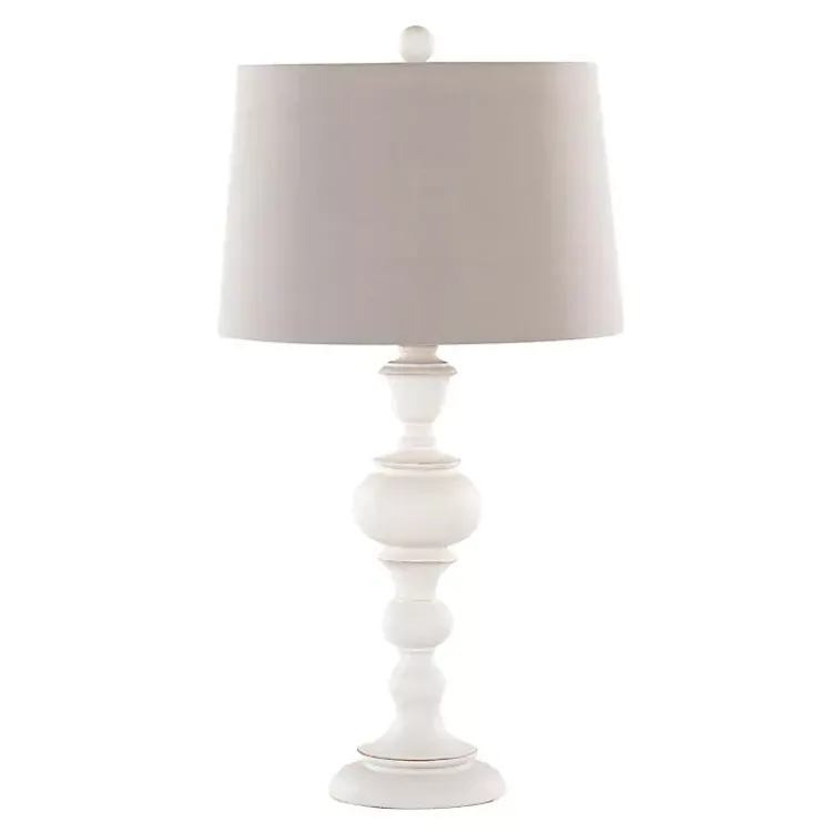 Kirklands Home Distressed Off-White Morocco Table Lamps, Set of 2 Gray