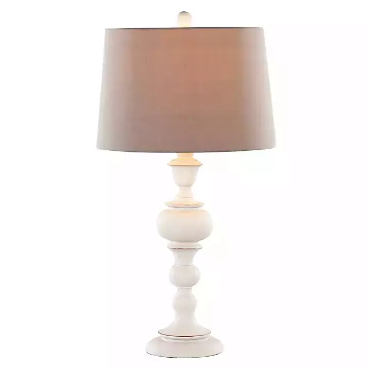 Kirklands Home Distressed Off-White Morocco Table Lamps, Set of 2 Gray