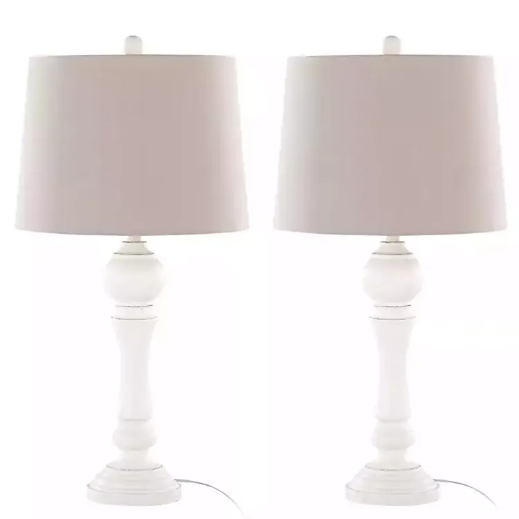 Kirklands Home Distressed Off- Wilton Table Lamps, Set of 2 White Outlet