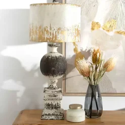 Kirklands Home Distressed Round Black Table Lamp Discount