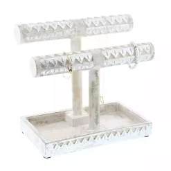 Decorative Accents>Kirklands Home Distressed Wood Jewelry Stand Silver