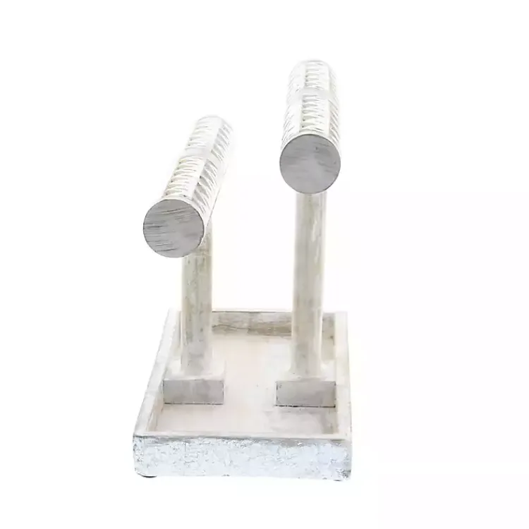 Decorative Accents>Kirklands Home Distressed Wood Jewelry Stand Silver