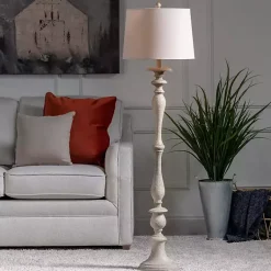 Kirklands Home Distressed Taupe Finish Floor Lamp White Best