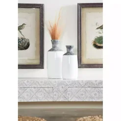 Vases>Kirklands Home Distressed Two-Tone Stoneware Vases, Set of 2