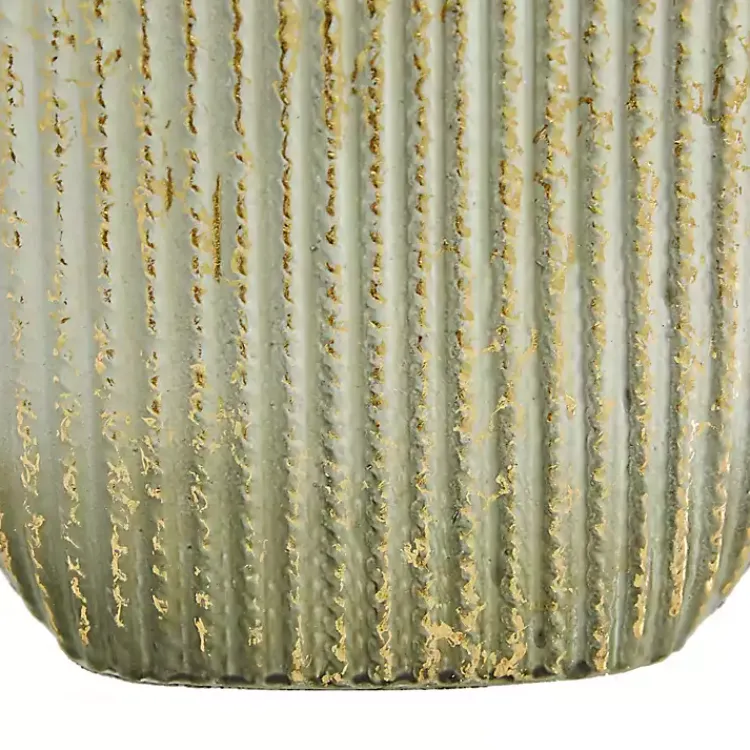 Vases>Kirklands Home Distressed White and Beige Flat Vases, Set of 2